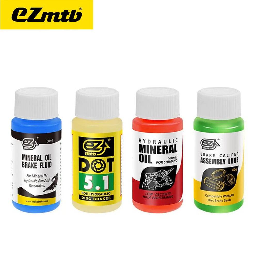 EZMTB Brake Fluid | Mineral Oil & DOT for Hydraulic Disc Brakes | Shimano, SRAM, Avid, Magura