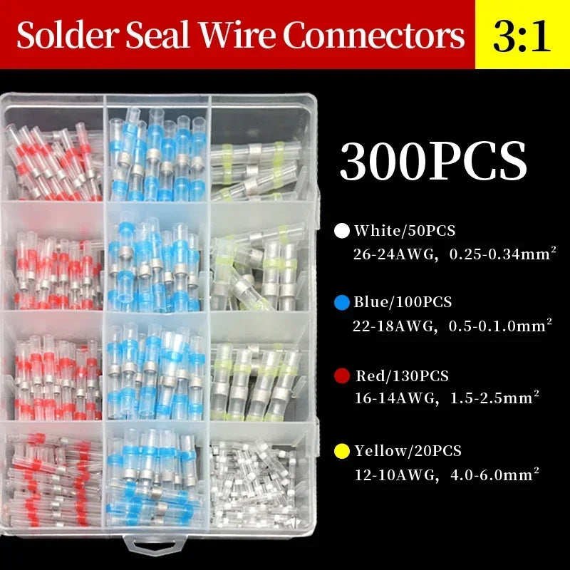 Solder Seal Wire Connectors | 3:1 Heat Shrink | Waterproof Butt Splice