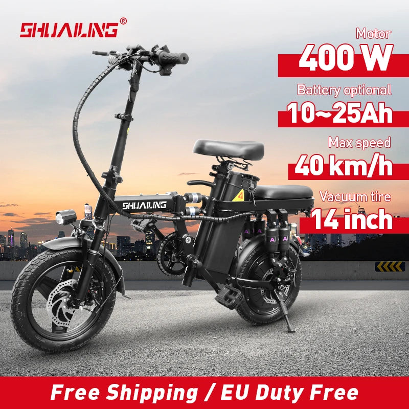 14in Folding E-Bike | 48V 400W Up to 40 km/h | Mini City Commuter
