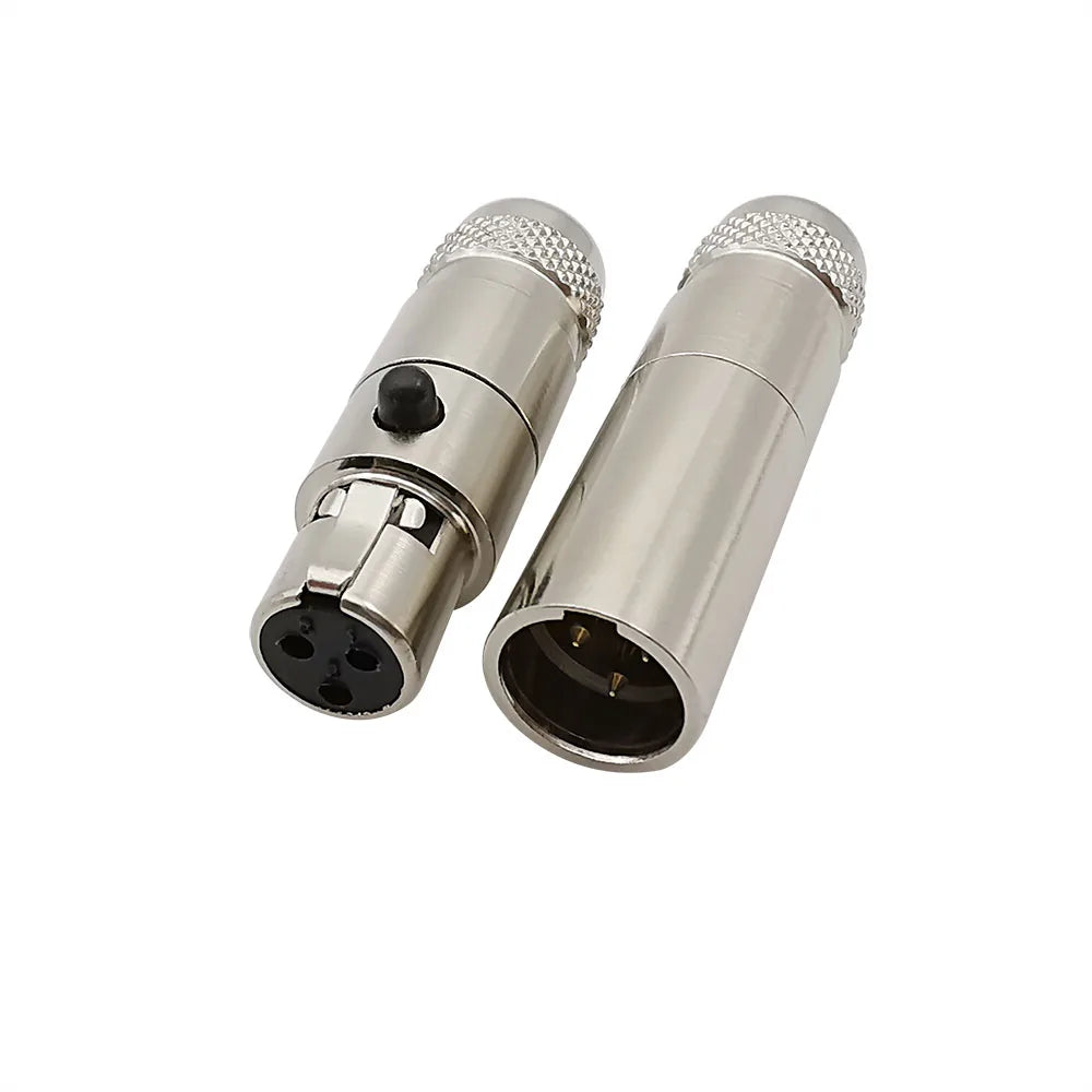 1Pair Metal Mini XLR 3/4/5/6 Pin Female Plug Male