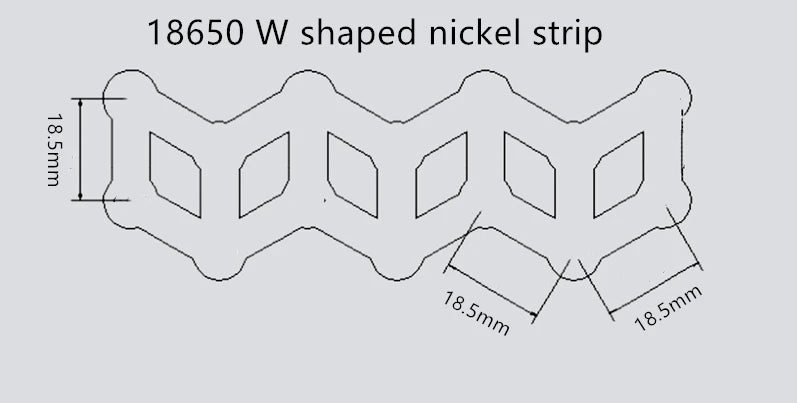 18650 And 21700 Battery 2P Wavy Nickel Strip Nickel Sheet W Type Nickel Strip Coil 2 Units W Type