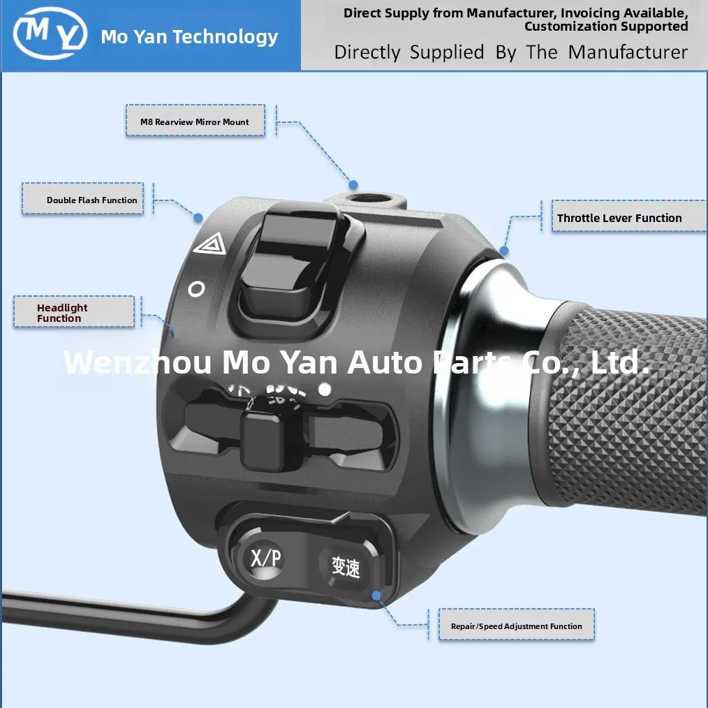 E-Bike Throttle w/ Speed Governor | Integrated Switch