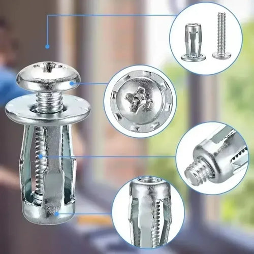4-40pcs License Plate Bolt Kit Petal Shape Rivet Nut Screw Panel Clamp Lock Jack Nuts M4 M5 M6 M8Metal Rivetnut Auto Accessories