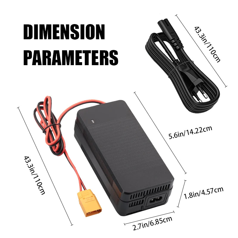 67.2V 3A Li-Ion Charger | XT60 Connector + Fan | 16S 60V Packs