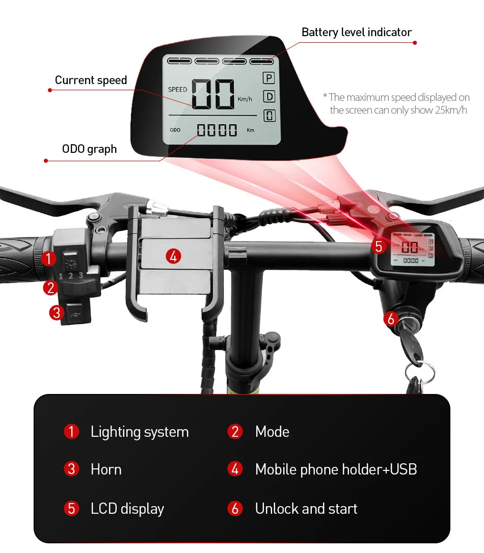 14in Folding E-Bike | 48V 400W Up to 40 km/h | Mini City Commuter