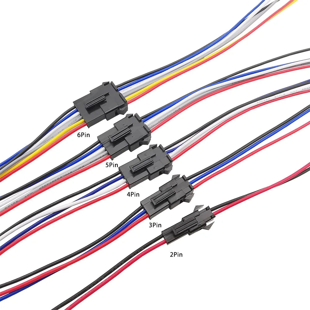 JST SM LED Connector Cables | 2–6 Pin Male & Female | RGB Strip Light