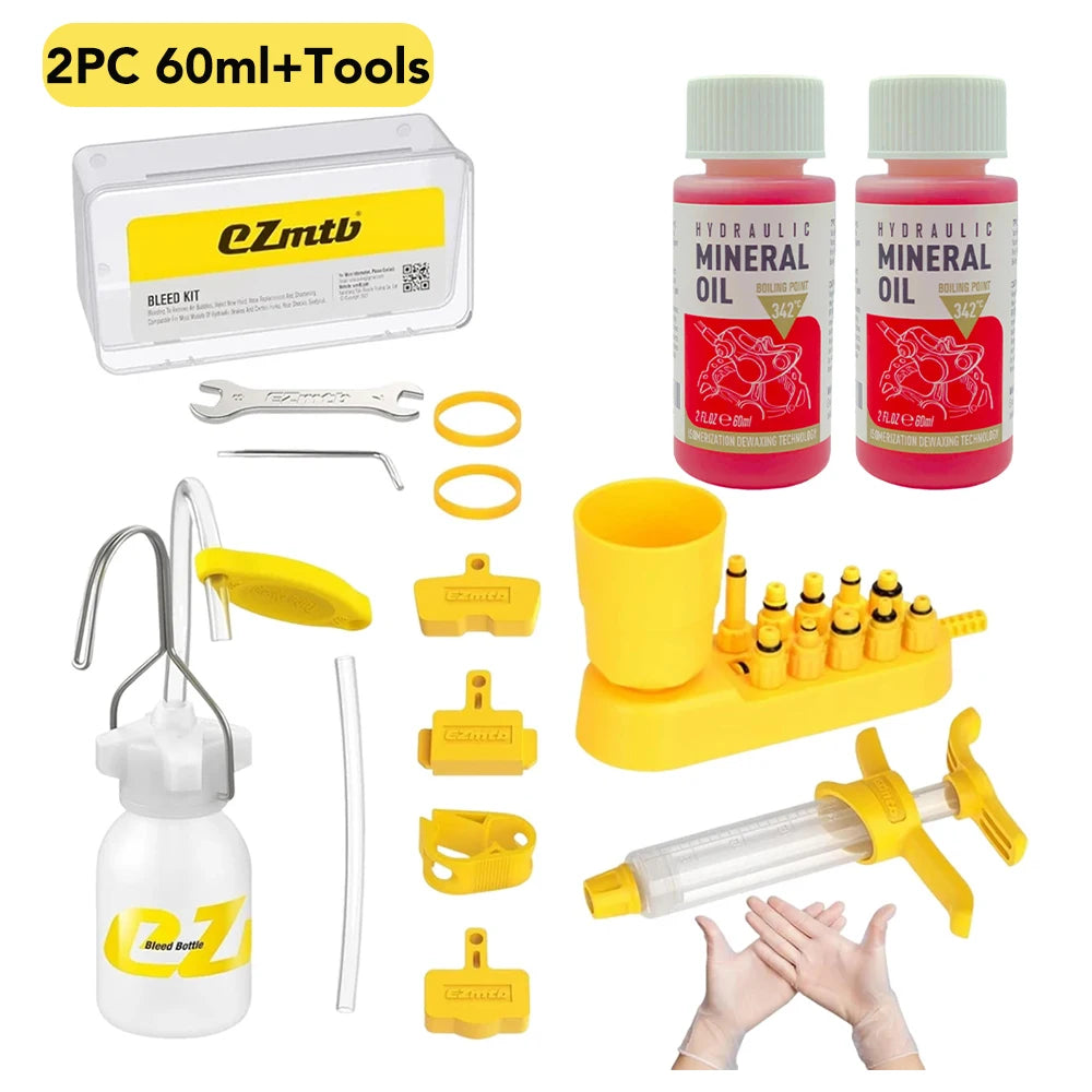 Hydraulic Disc Brake Bleed Kit + 60ml Mineral Oil | Fits Shimano, Tektro, SRAM, Nutt & Magura Brakes