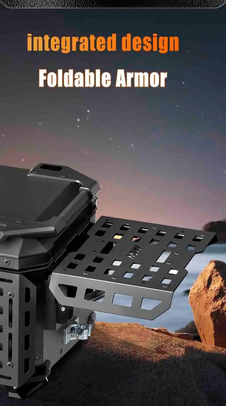 Aluminum Top Box 45L | Waterproof Trunk | Universal Moto Fit