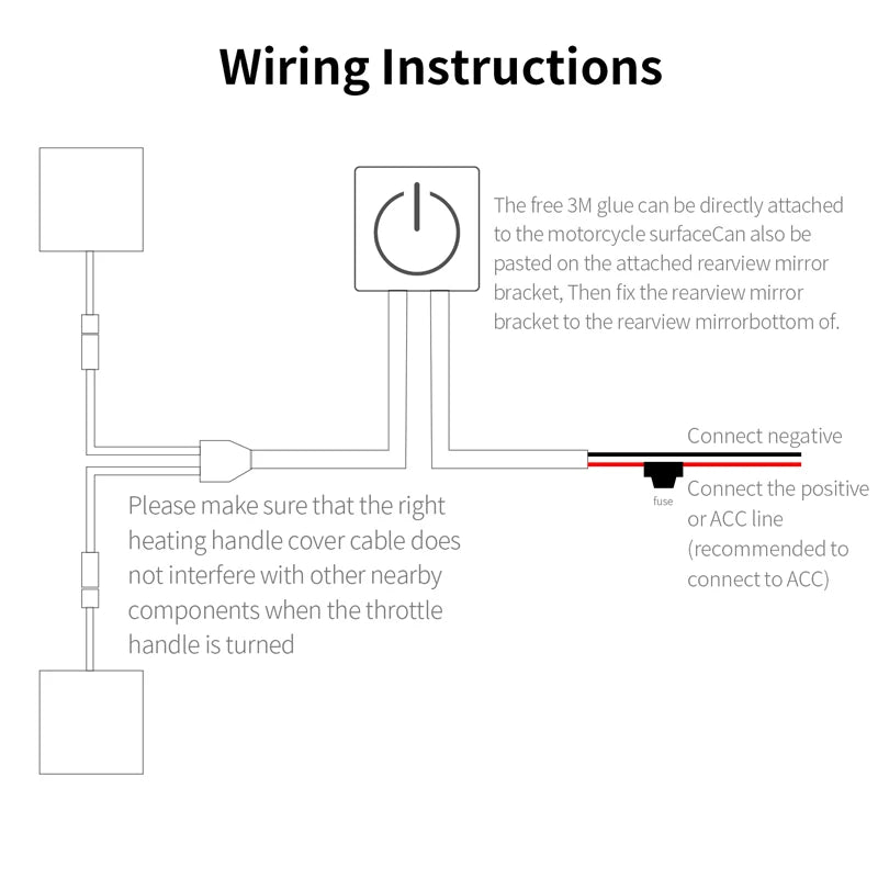 12V Heated Handlebar Grips | 3 Heat Settings | Moto/E-Bike/ATV