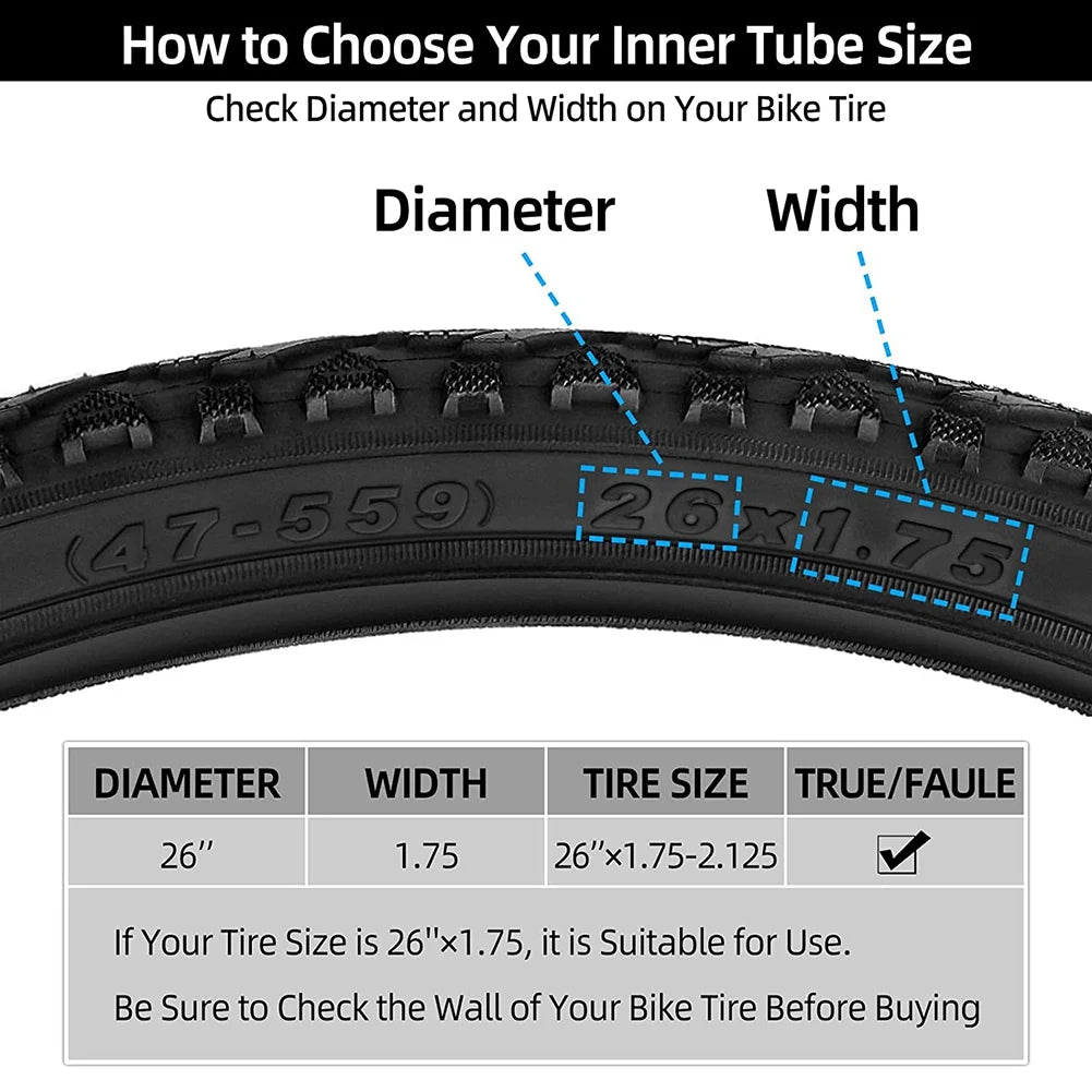 26in MTB Inner Tubes 2-Pack | 1.75-2.125 | Schrader Valve