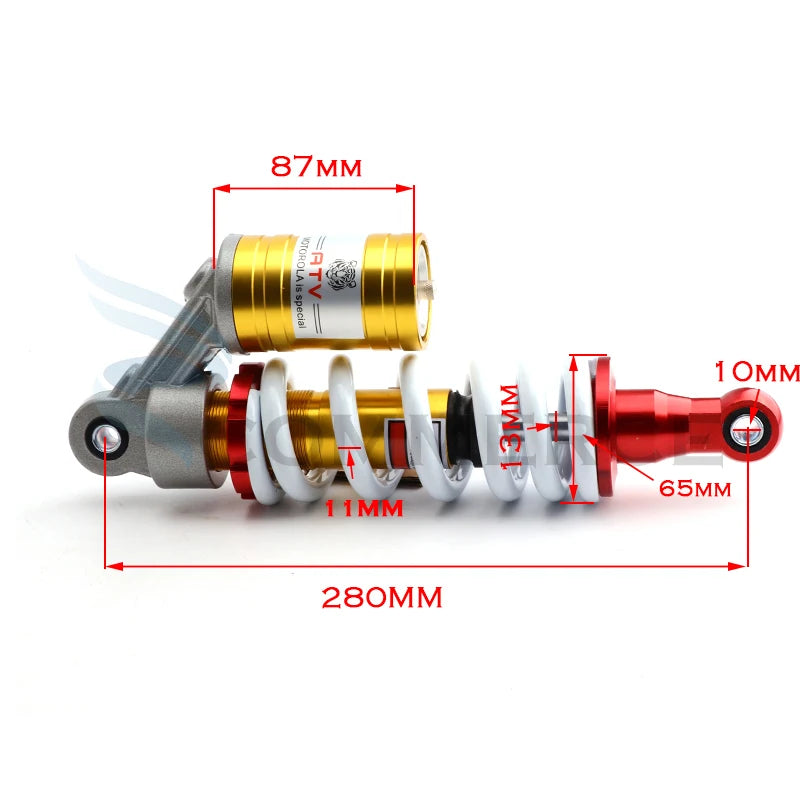 280mm Rear Air Shock Absorber | Rear Suspension | Scooter/ATV/Go-Kart