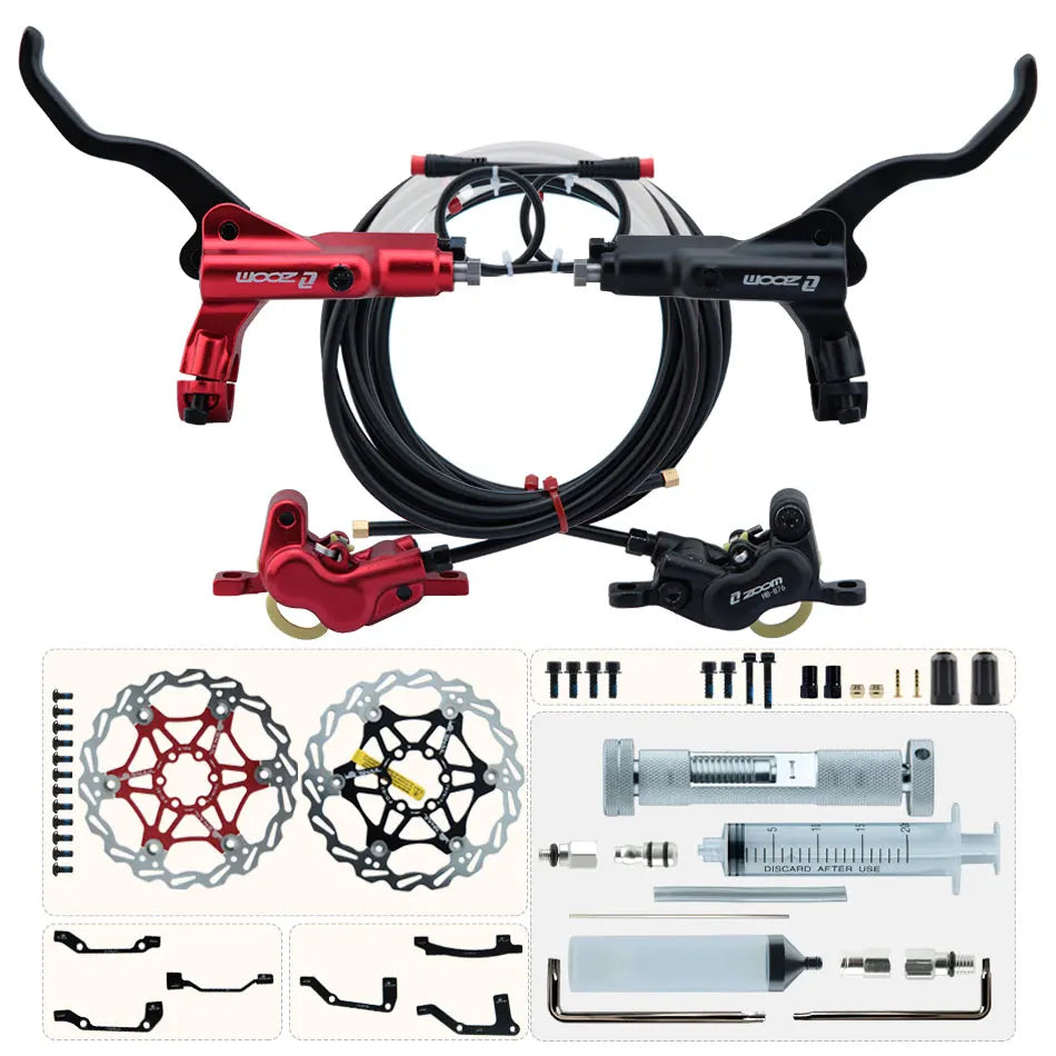 ZOOM HB-876E 4-Piston Hydraulic Disc Brake | Motor Cut-Off | 160/180/203mm
