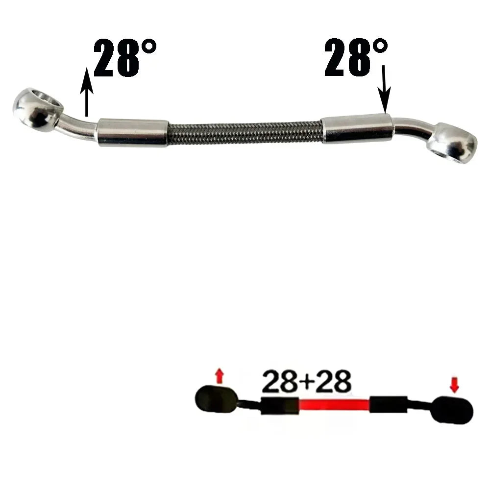 Braided Hydraulic Brake Hose | 10mm Banjo, 28-Degree Fitting | Universal Motorcycle Racing Line