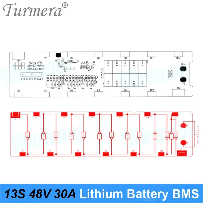 Turmera 13S 48V 30A BMS | Lithium Protection Board | E-Bike