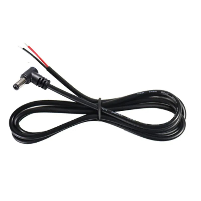 Stripped DC Power Connector L-Shaped 5.5mm 2.1mm 2.5mm Male Right Angle DC Power Cable For 5050 LED Strip Light CCTV Camera