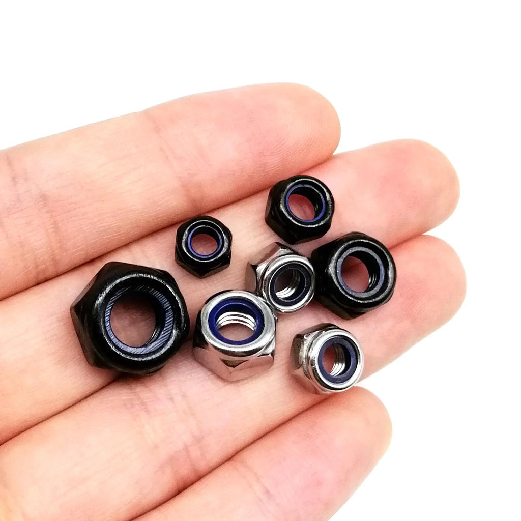 Nylock Hex Nut Assortment | M2–M12 Nylon Insert | 304 Stainless Steel