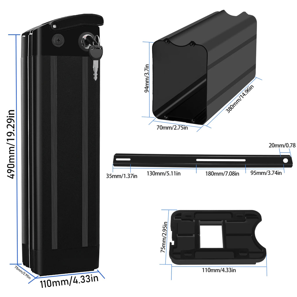 Large Shell battery Case for Folding Electric Bikes