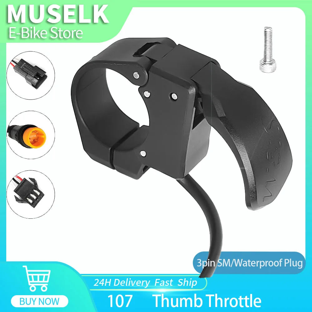 Mini Thumb Throttle 107X | 24V–72V | Left/Right E-Bike