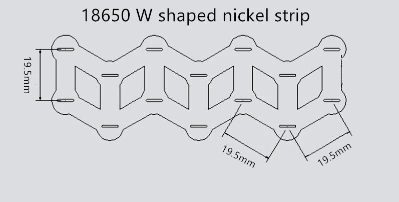 18650 And 21700 Battery 2P Wavy Nickel Strip Nickel Sheet W Type Nickel Strip Coil 2 Units W Type