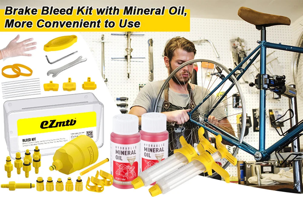 Hydraulic Disc Brake Bleed Kit + 60ml Mineral Oil | Fits Shimano, Tektro, SRAM, Nutt & Magura Brakes