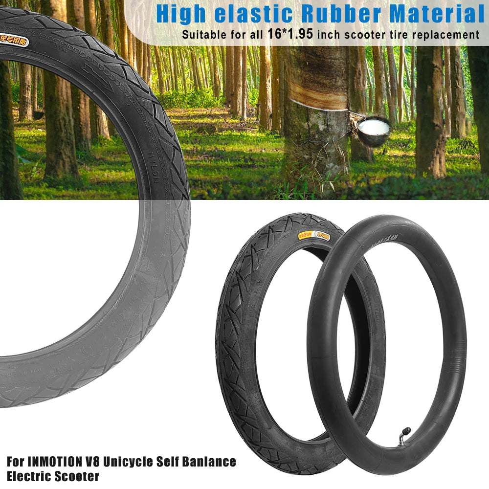 16x1.95 Tire & Tube | 52-305 E-Bike/Scooter | Wear Resistant