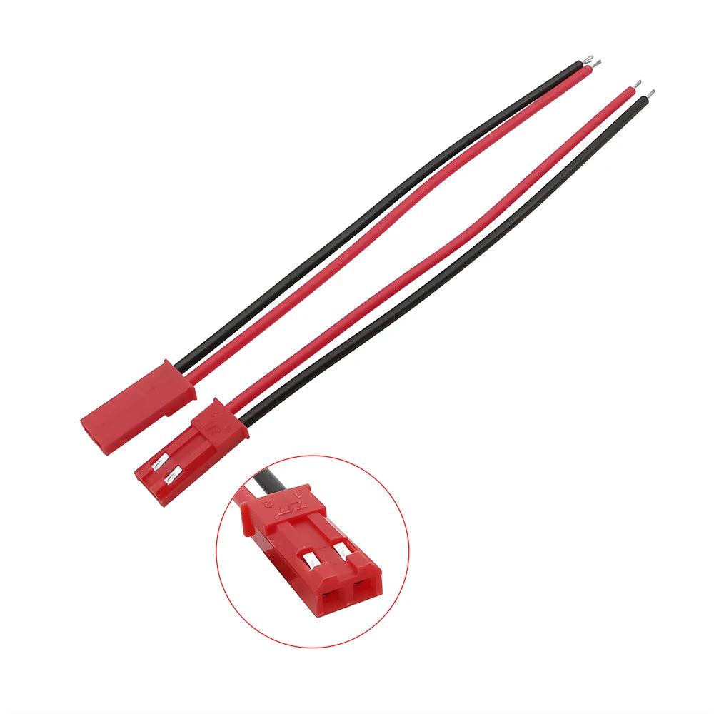 JST 2-Pin Connector Cables | Male & Female | LED Strip / RC BEC