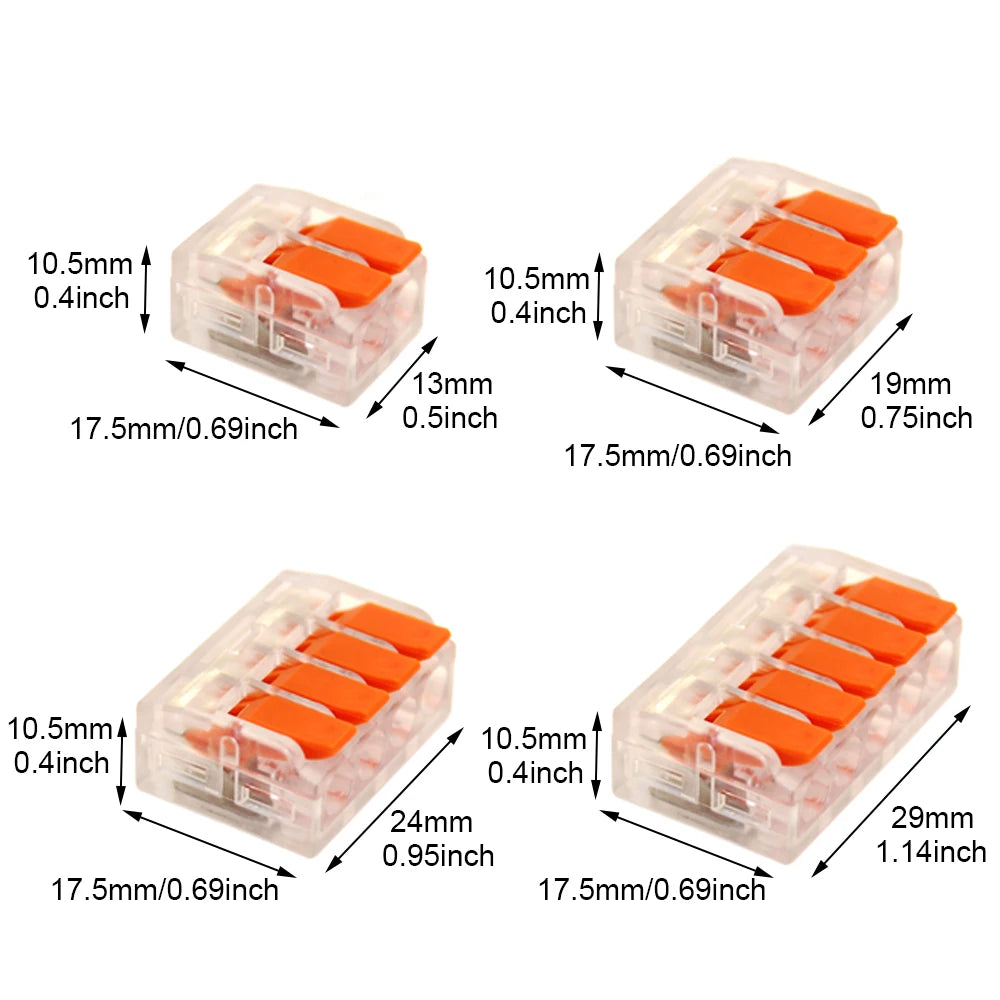 Lever Wire Connectors | 2/3/5-Port Quick Clamp | 20-Pc Box