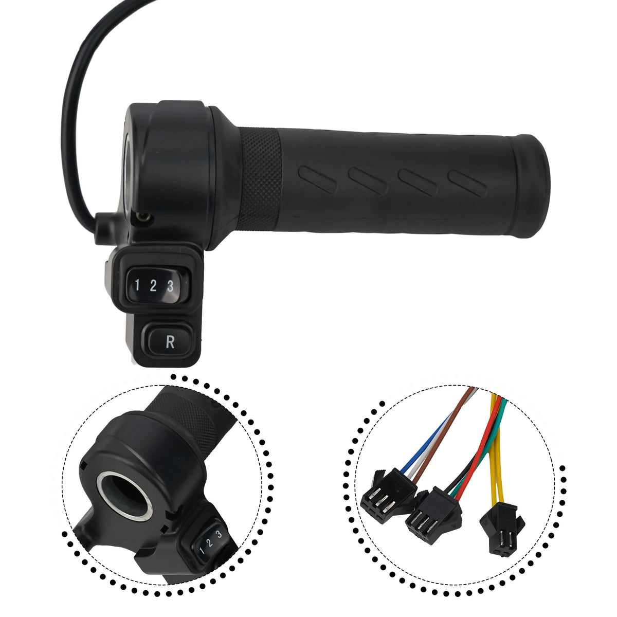 3-Speed Twist Throttle | 24V–72V | E-Bike & Scooter