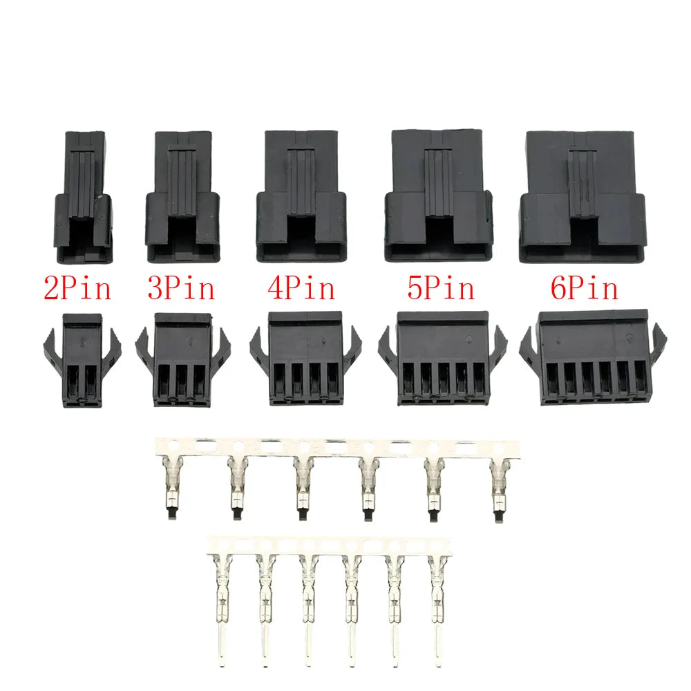 JST SM Connector Kit | 2-6 Pin 2.54mm | 10 Sets w/ Terminals