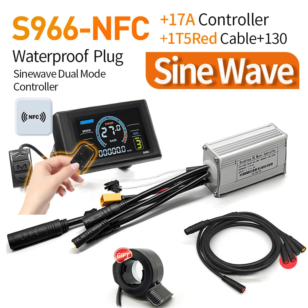 E-Bike Sine Wave Controller | S966 Display Ready | 24/36/48V