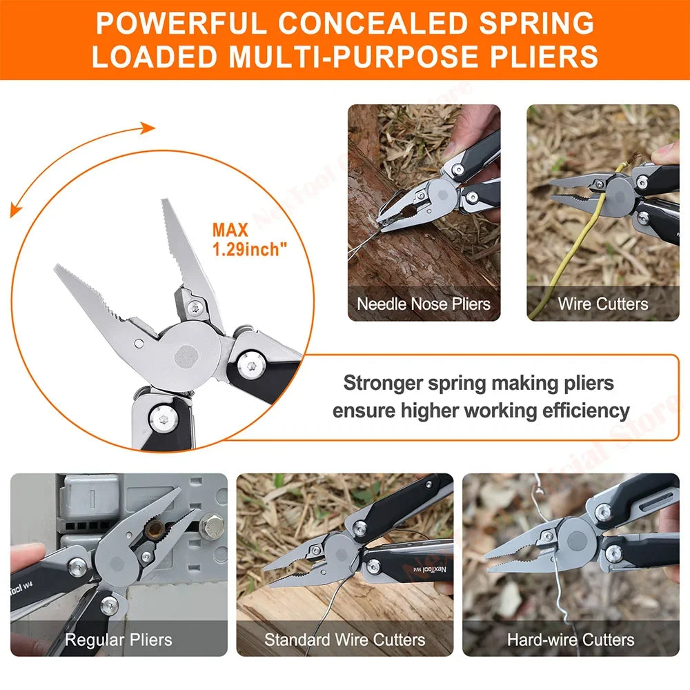 NexTool W4 11-in-1 Multitool | Wrench, Pliers & Knife | Trail Kit