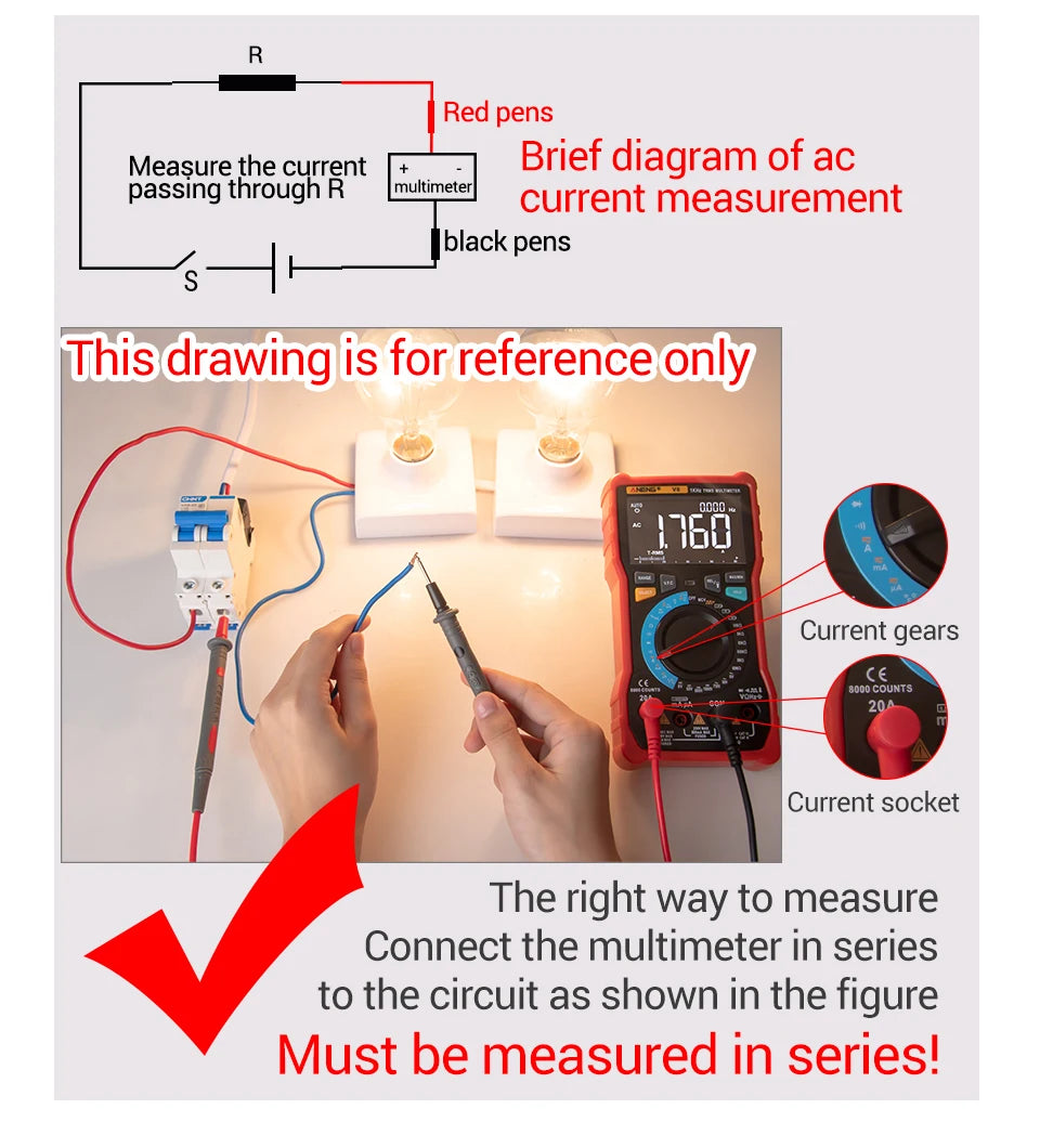 ANENG 622B Multimeter | 9999 Counts | Laser & NCV