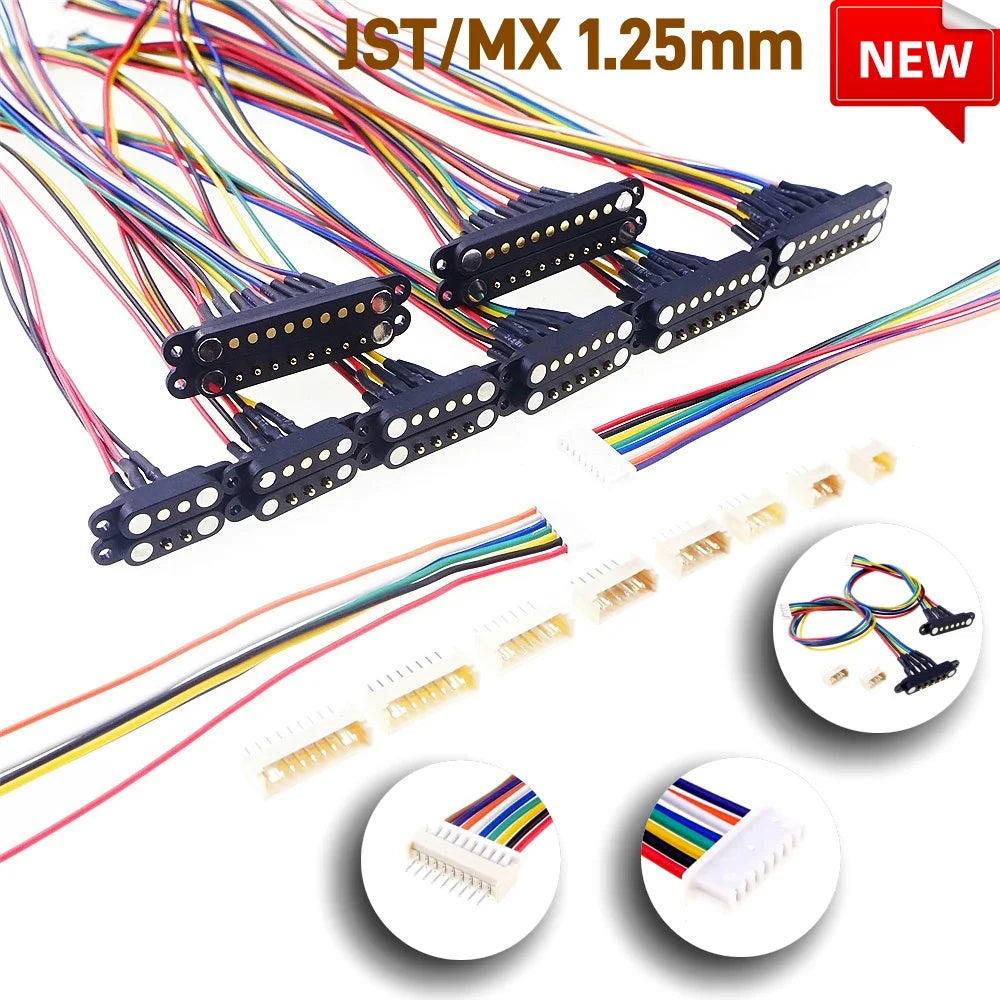 2A DC Magnetic Pogo Pin Connector 2Pin 3Pin 4 5 6 7 8 9 Pin Pogopin Male Female spacing 2.5/2.80mm Spring Loaded DC Power Socket