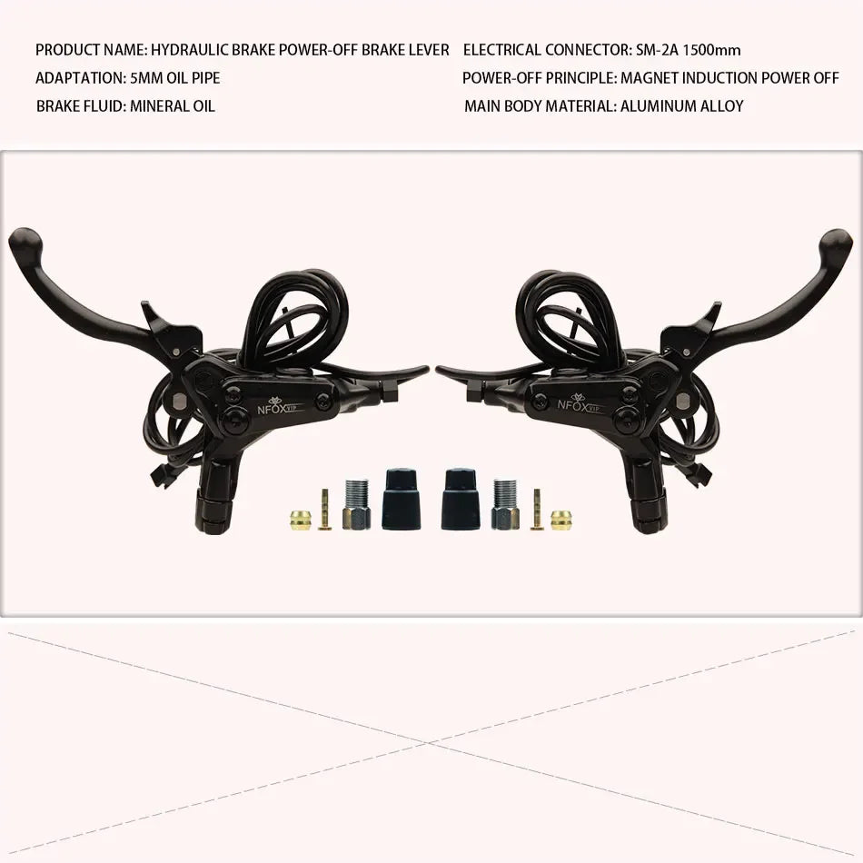 NFOX B015 Hydraulic Brake Lever | Parking Lock & Motor Cut-Off | E-Scooter & E-Bike