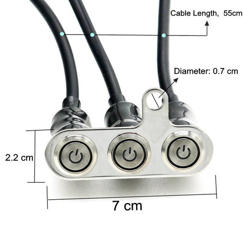 12V Handlebar Switch | 3-in-1 Stainless Buttons | ATV/Dirt Bike