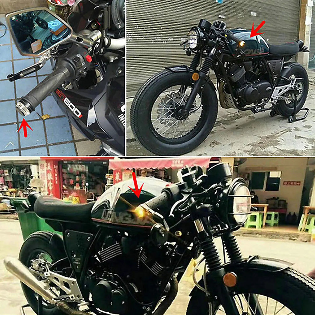 LED Bar-End Turn Signals | 12V Handlebar Indicators | Pair