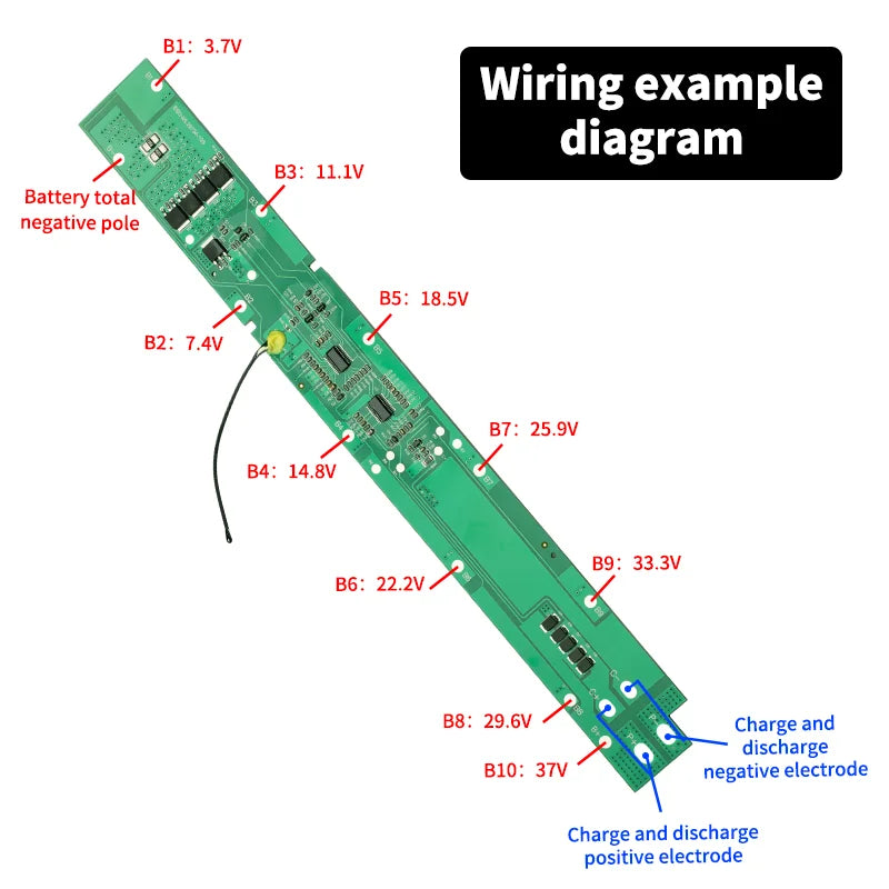 Bisida 10S 36V 15A BMS | Split Port w/ NTC | Li-Ion Pack