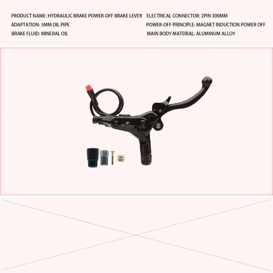 NFOX B015 Hydraulic Brake Lever | Parking Lock & Motor Cut-Off | E-Scooter & E-Bike