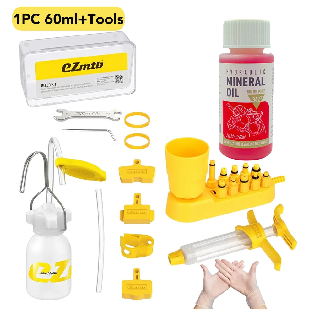 Hydraulic Disc Brake Bleed Kit + 60ml Mineral Oil | Fits Shimano, Tektro, SRAM, Nutt & Magura Brakes