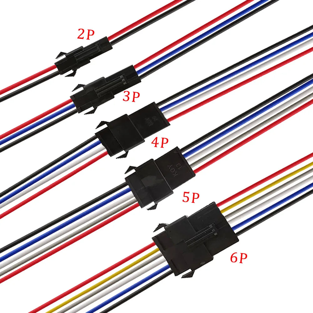 JST SM LED Connector Cables | 2–6 Pin Male & Female | RGB Strip Light