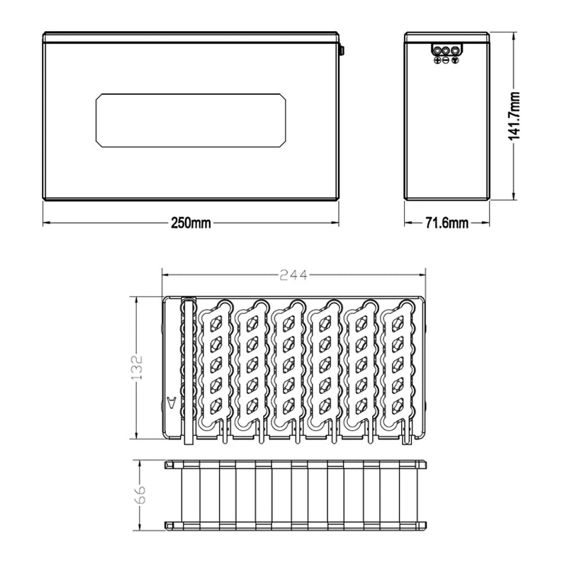 48V 20Ah Li-ion Battery Box Kit | 13S6P Case + 20A BMS | E-Bike