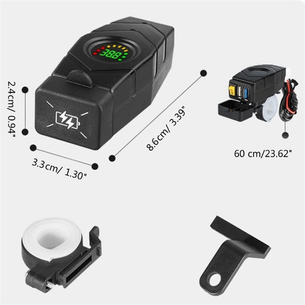 Handlebar USB Charger | 20-80V QC3.0 | E-Bike