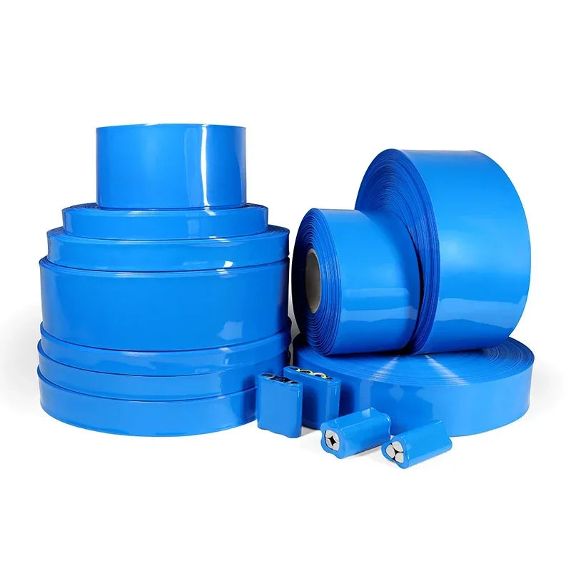 18650 PVC Heat Shrink Tube Battery Pack Blue Width 29.5mm~300mm Insulated Protection Film Wrap lithium Case Cable Sleeve