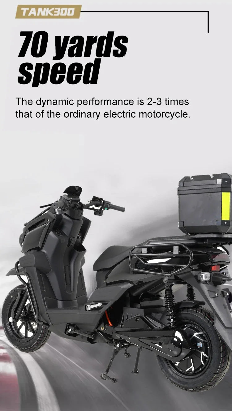 TANK-300 Electric Scooter | 72V 3000W, 80 km/h | High-Power Adult E-Moped