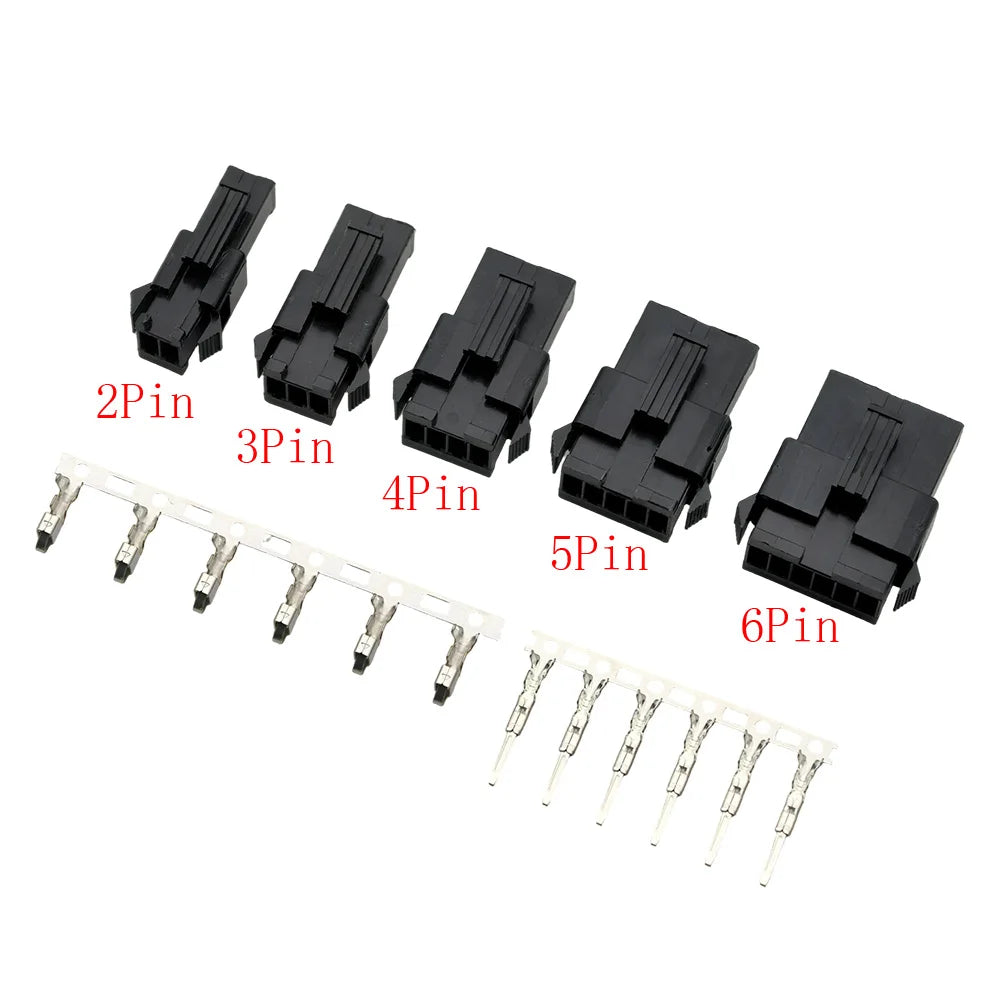JST SM Connector Kit | 2-6 Pin 2.54mm | 10 Sets w/ Terminals