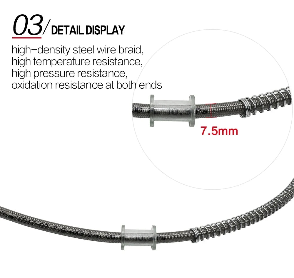 Braided Hydraulic Brake Hose | 10mm Banjo, 28-Degree Fitting | Universal Motorcycle Racing Line