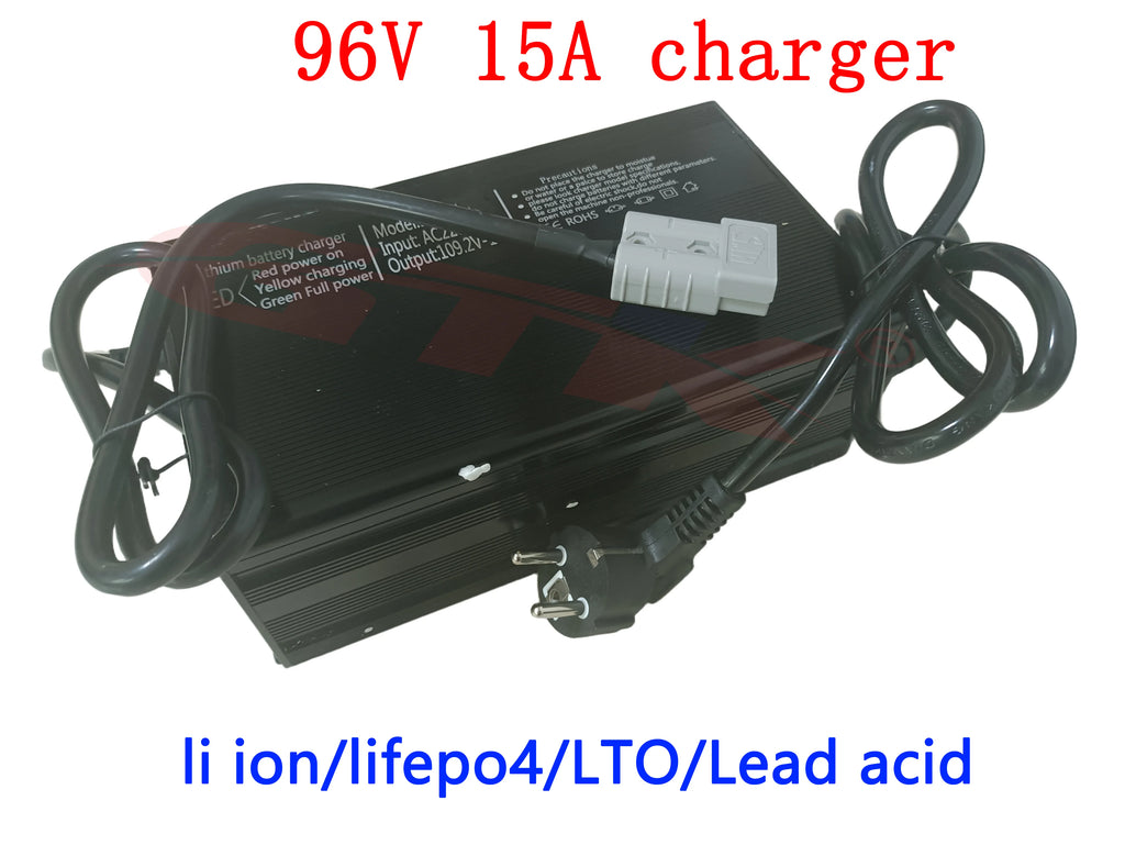 96V 15A Smart Charger | Multi-Chemistry | 4 Plug Options