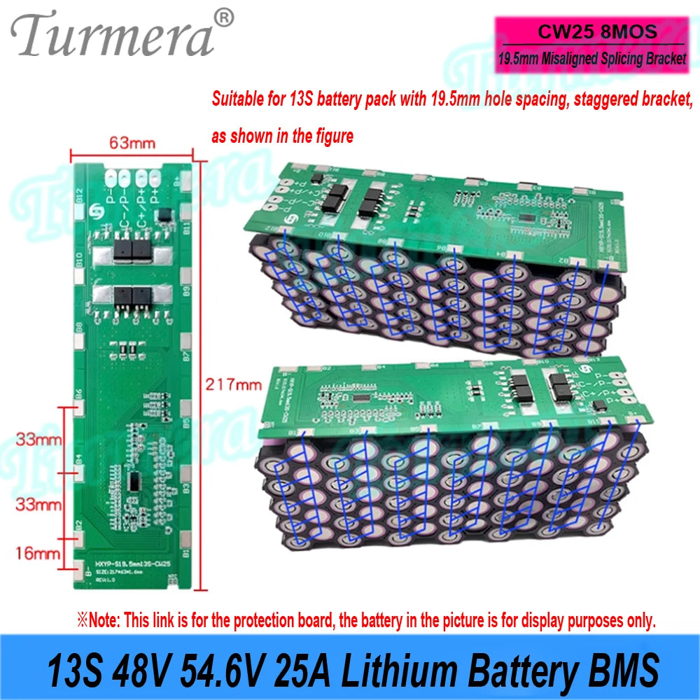 Lithium Battery BMS | 13S 48V 25A | E-Bike & E-Scooter Pack Building