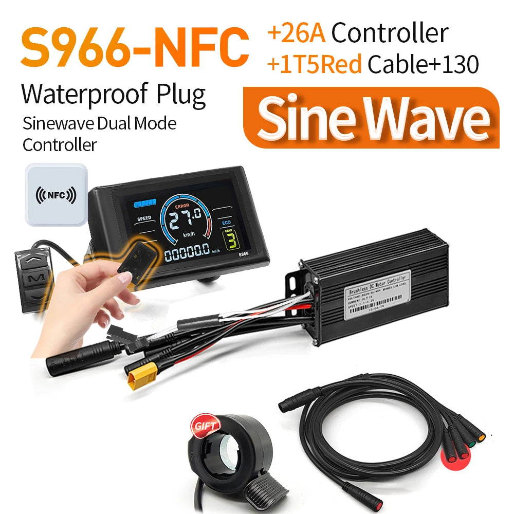 E-Bike Sine Wave Controller | S966 Display Ready | 24/36/48V