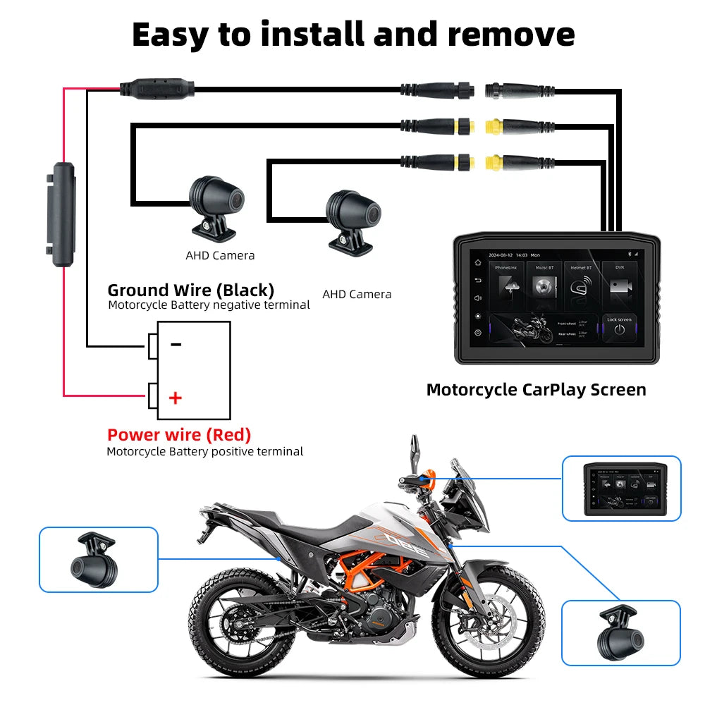 EKIY 6.25" Moto CarPlay Dashboard | Wireless Android Auto | GPS Navigation